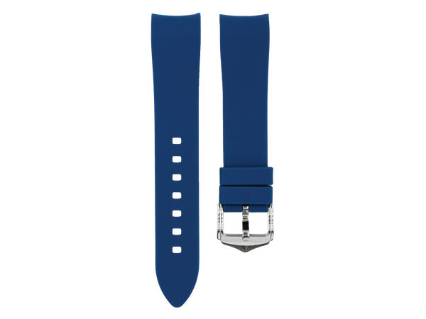 Blue Curved-Lug Silicone Watch Strap