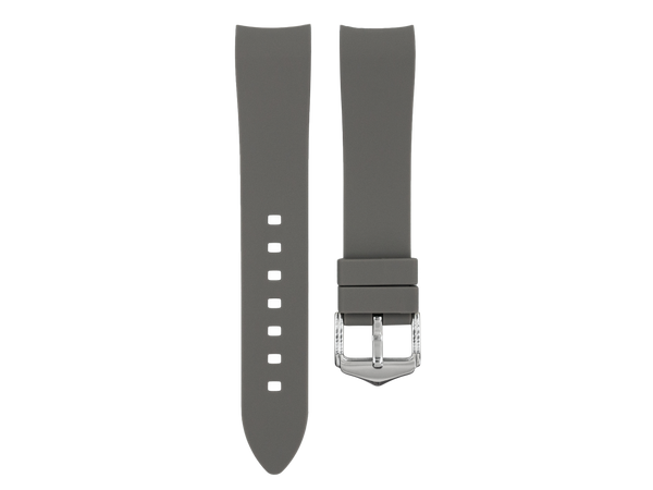 Grey Curved-Lug Silicone Watch Strap